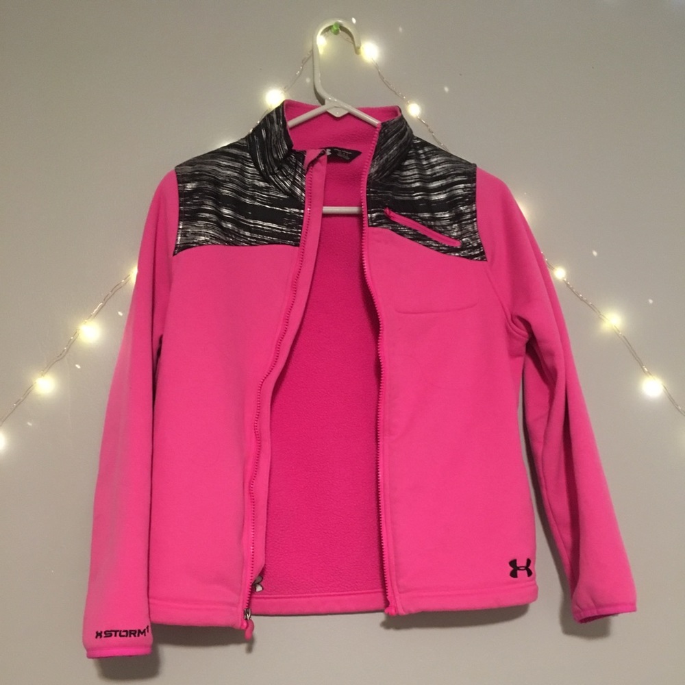 Pink under armour girl’s jacket